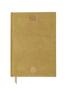 Сияен тефтер с велурени твърди корици - Авокадо